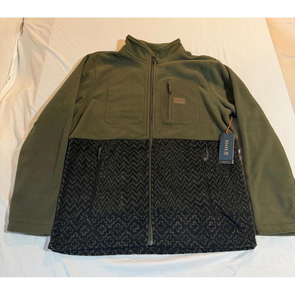 NWT‎ Roark Men’s Landfall Full Zip Fleece Jacket Sweater Size Large